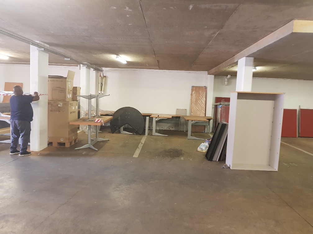 Furniture stored in the basement